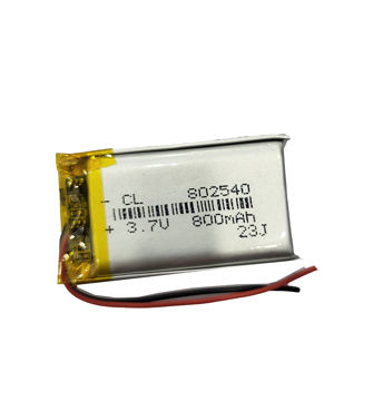 باتری لیتیوم پلیمر 3.7 ولت 800 میلی آمپر 802540