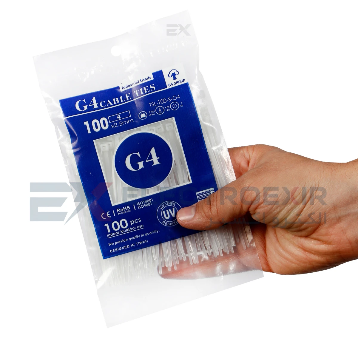 بست کمربندی جی فور مدل G4-100x2.5 بسته 100عددی