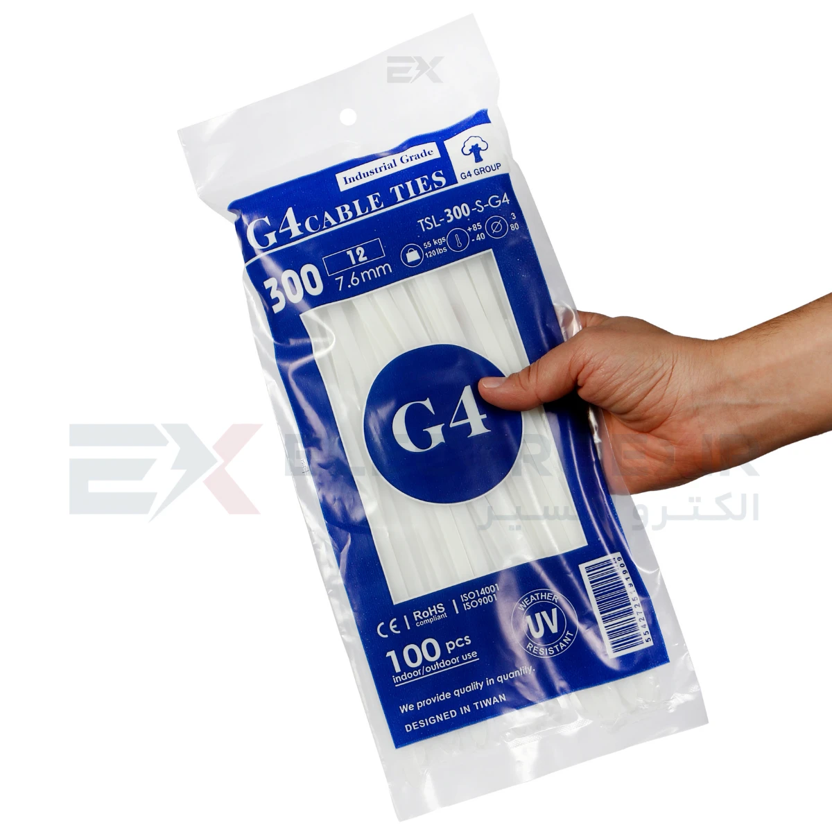 بست کمربندی جی فور مدل G4-300x7.6 بسته 100 عددی