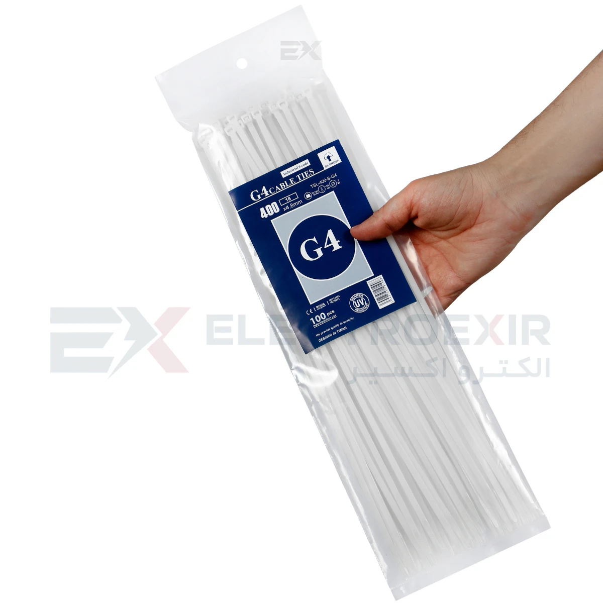 بست کمربندی جی فور مدل G4-400x4.8 بسته 100 عددی