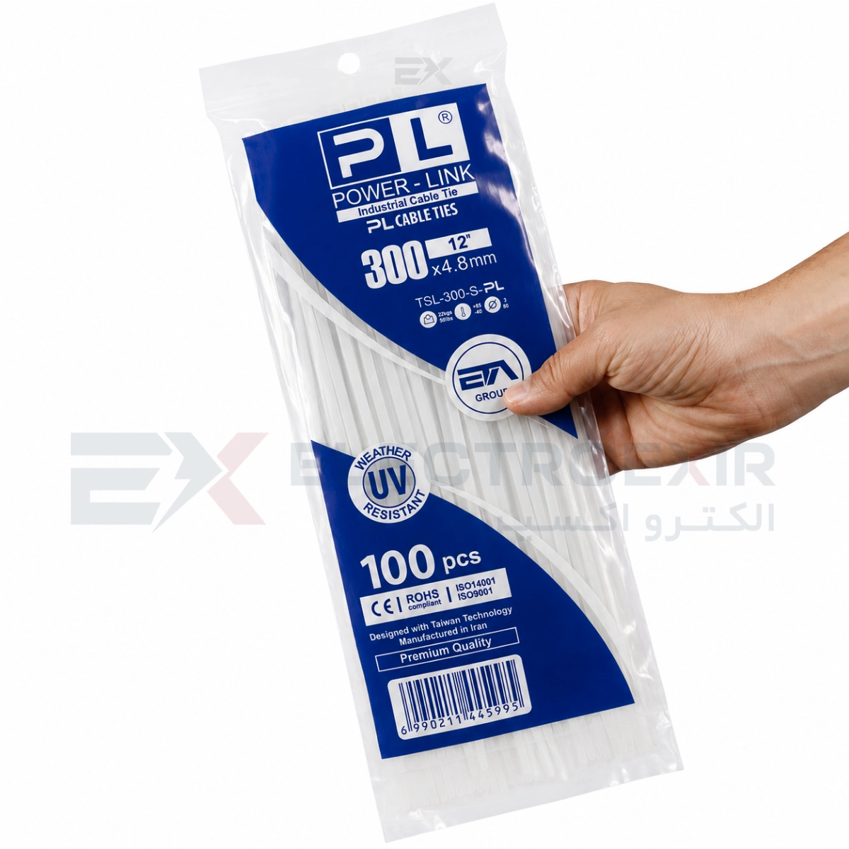 بست کمربندی پاور لینک مدل PL-300x4.8 بسته 100 عددی