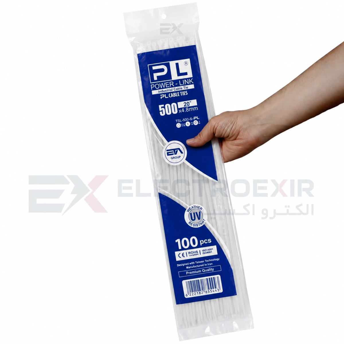 بست کمربندی پاور لینک مدل PL-500x4.8 بسته 100 عددی