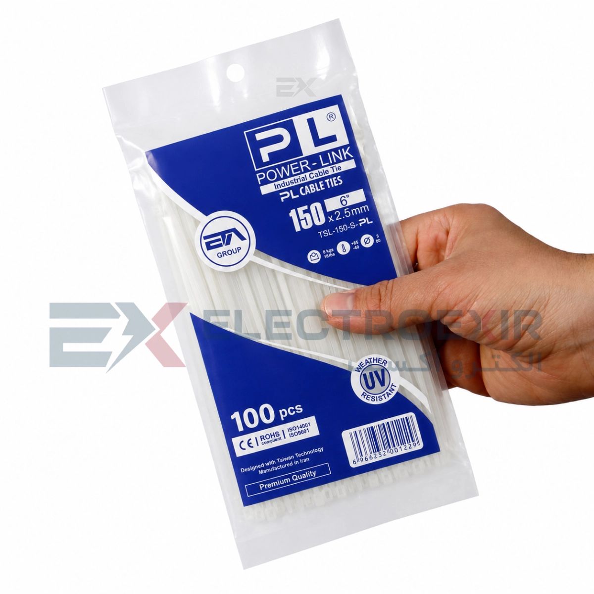 بست کمربندی پاور لینک مدل PL-150x2.5 بسته 100 عددی