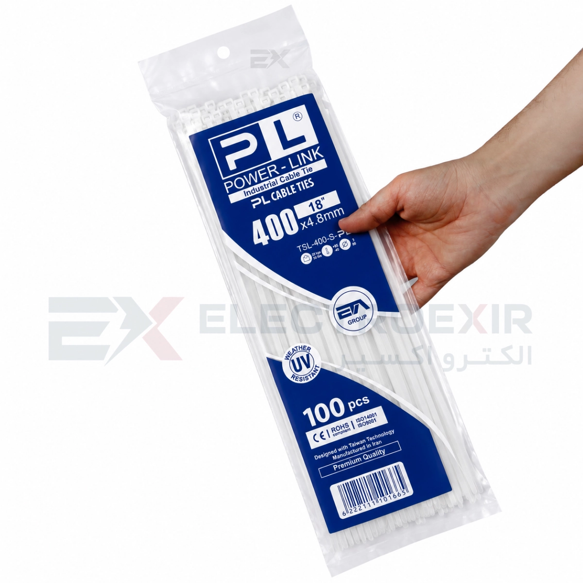 بست کمربندی پاور لینک مدل PL-400x4.8 بسته 100 عددی
