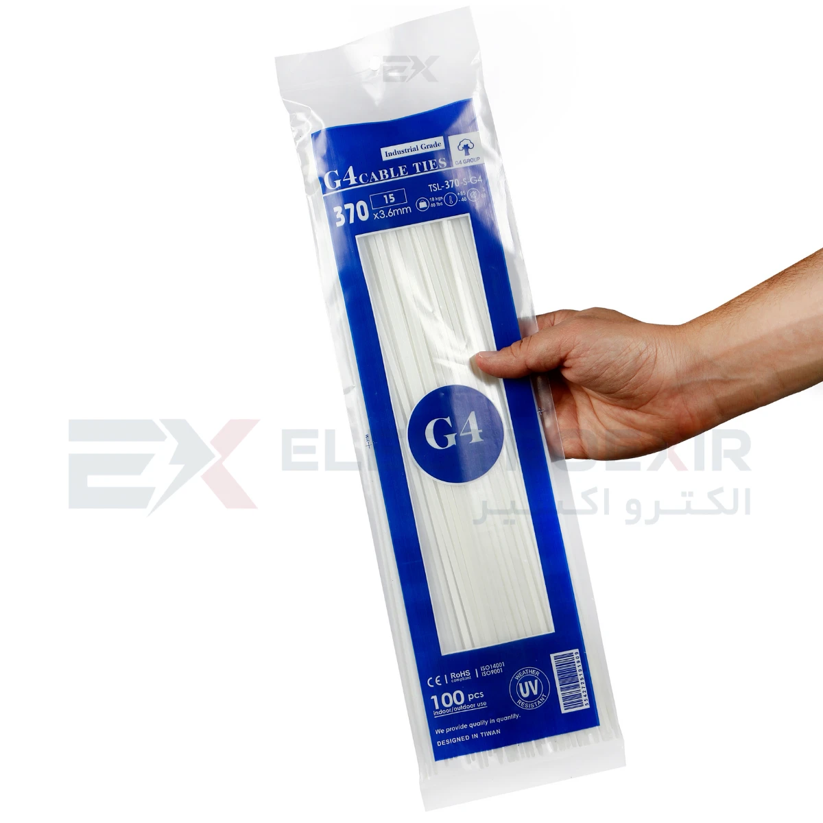 بست کمربندی جی فور مدل G4-370x3.6 بسته 100 عددی