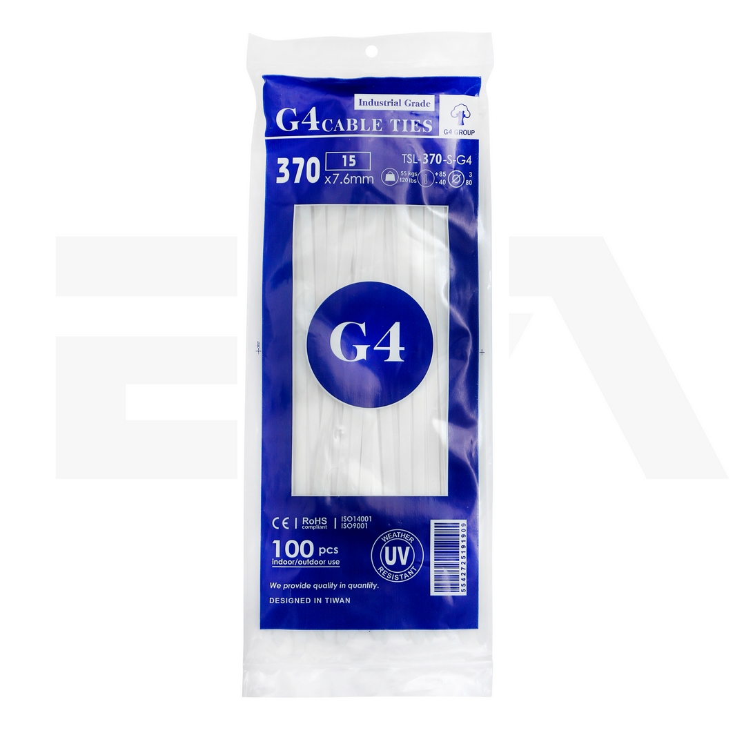 بست کمربندی جی فور مدل G4-370x7.6 بسته 100 عددی