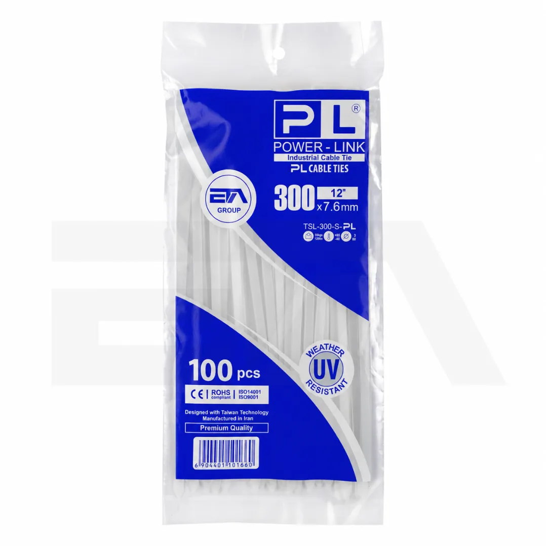 بست کمربندی پاور لینک مدل PL-300x7.6 بسته 100 عددی
