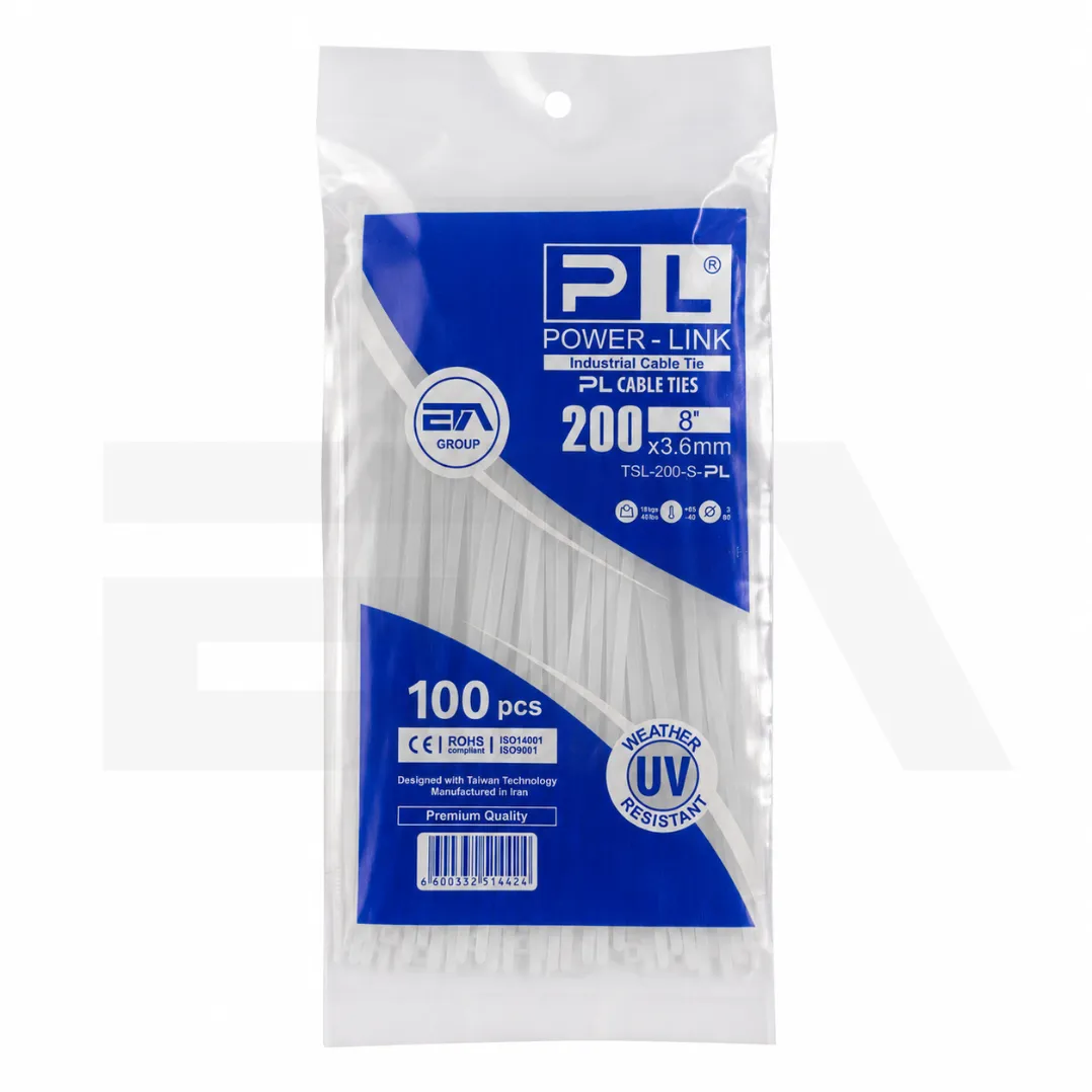 بست کمربندی پاور لینک مدل PL-200x3.6 بسته 100 عددی