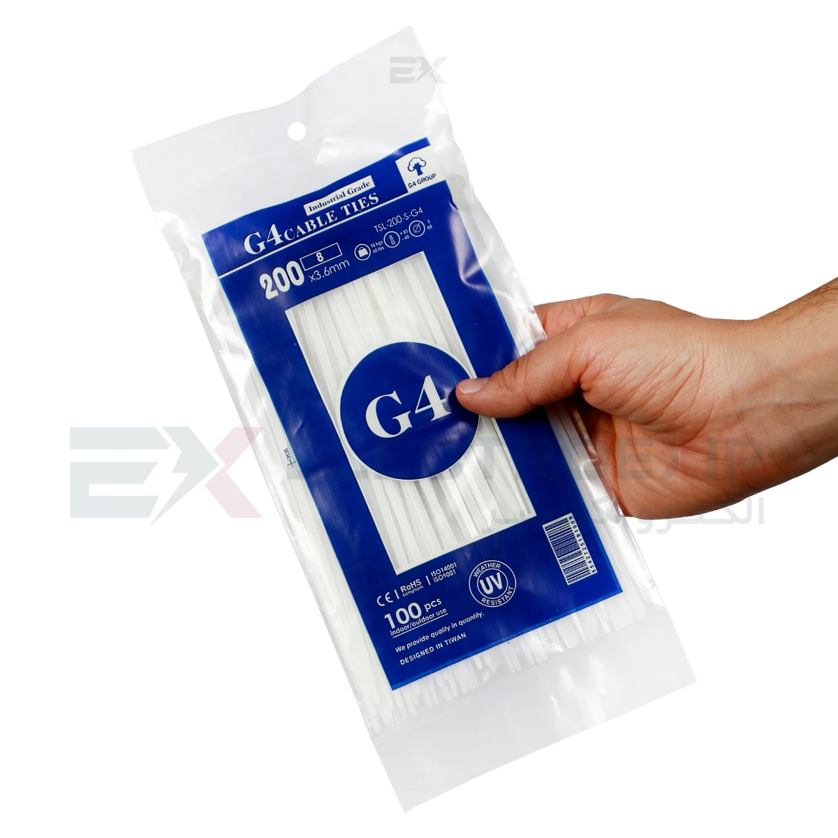 بست کمربندی جی فور مدل G4-200x3.6 بسته 100 عددی