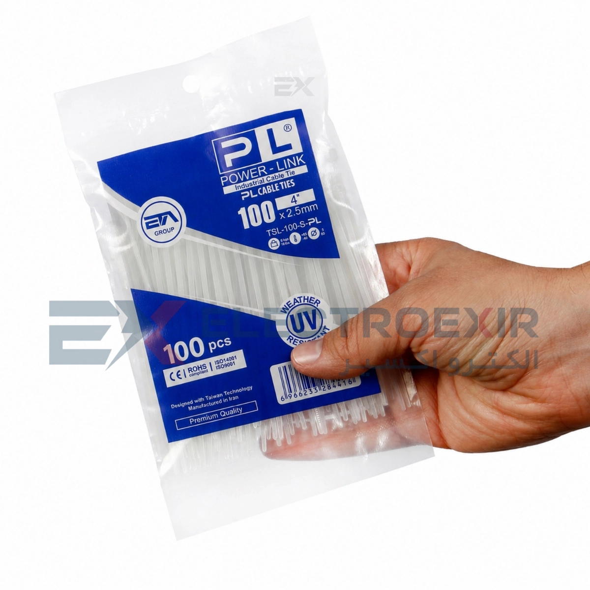 بست کمربندی پاور لینک مدل PL-100x2.5 بسته 100 عددی
