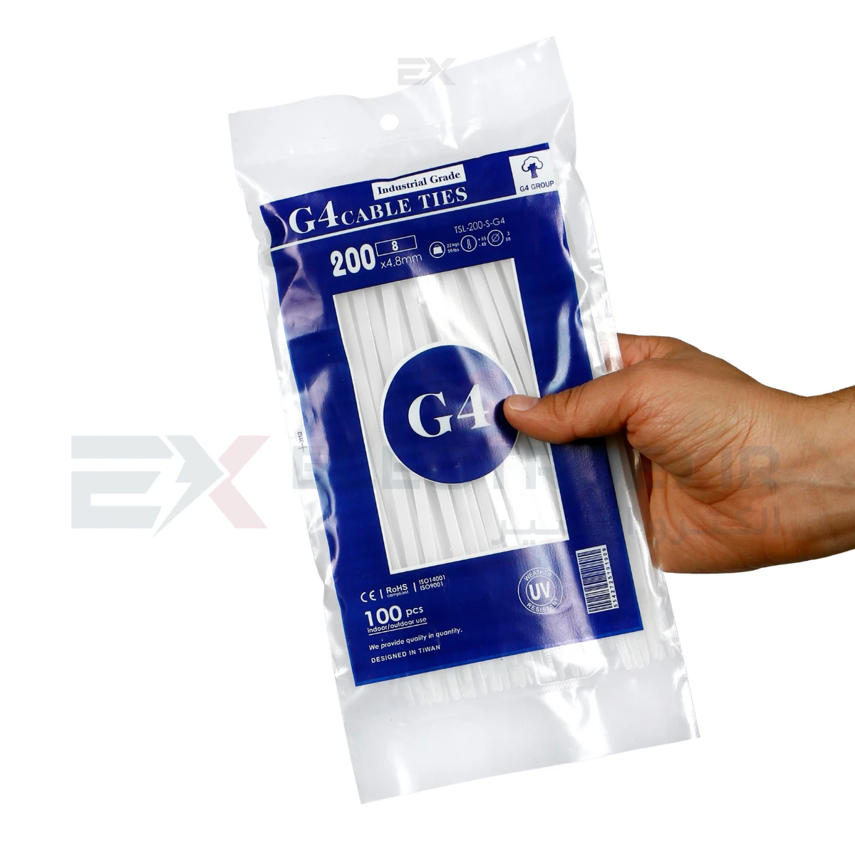 بست کمربندی جی فور مدل G4-200x4.8 سایز 20 سانتی متر بسته 100عددی